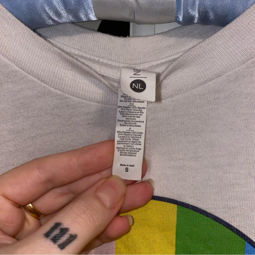 Alani Nu Retro Rainbow White Graphic T-Shirt - Picture 5 of 6